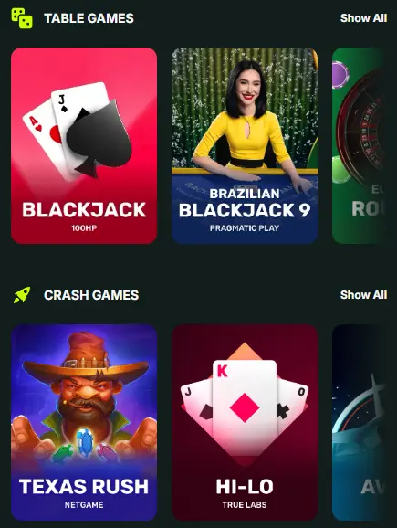 BetNjet Mobile App Games