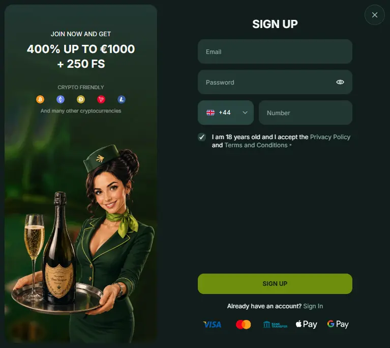 How to Register as New Player from the UK at betnjet casino online